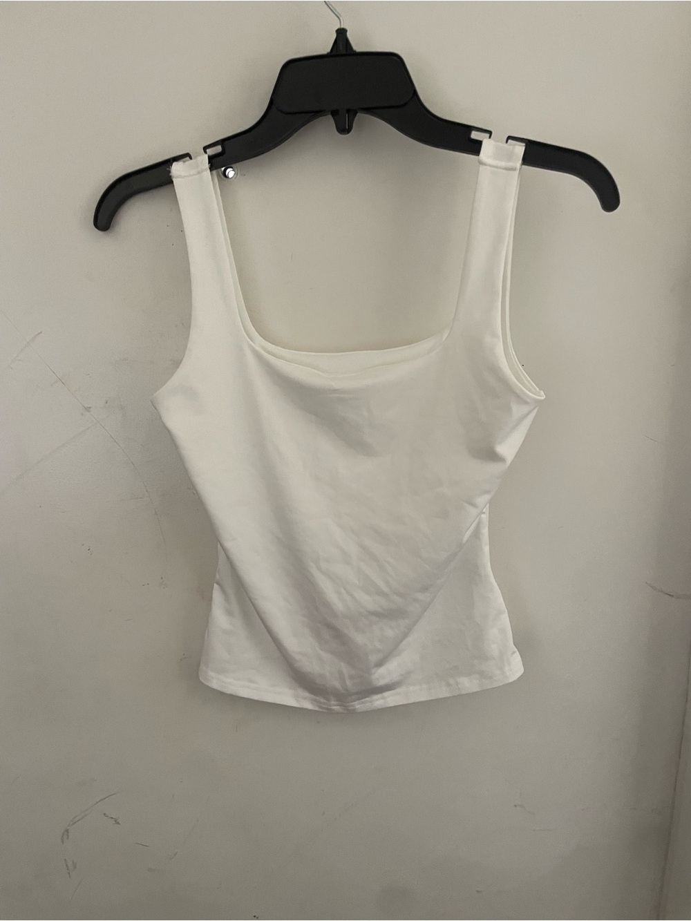 SHEIN White Square Neck Tank Top